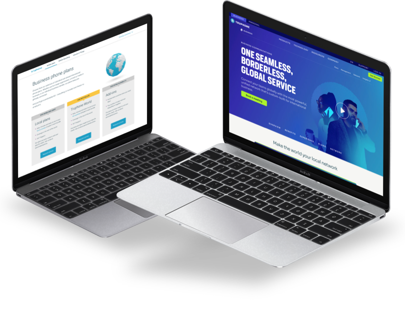 Truphone website before and after