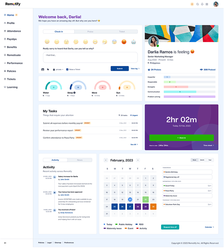 Remotify Employee Wireframes 3